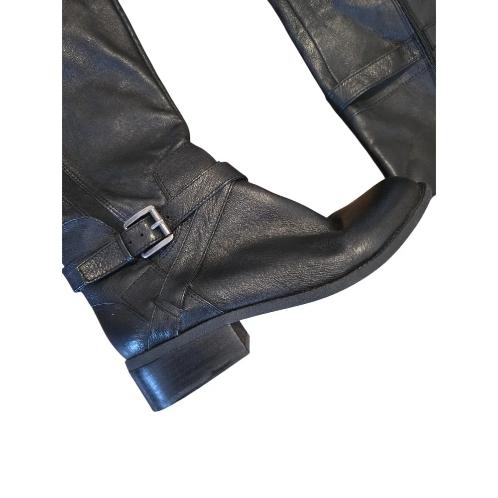 Nine West Black Leather Knee High Riding Boots Size‎ 10